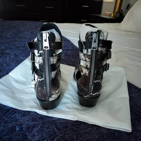 NWOB All Saints Naomi bootie, brown/black/white snake, 38 - Picture 6 of 6